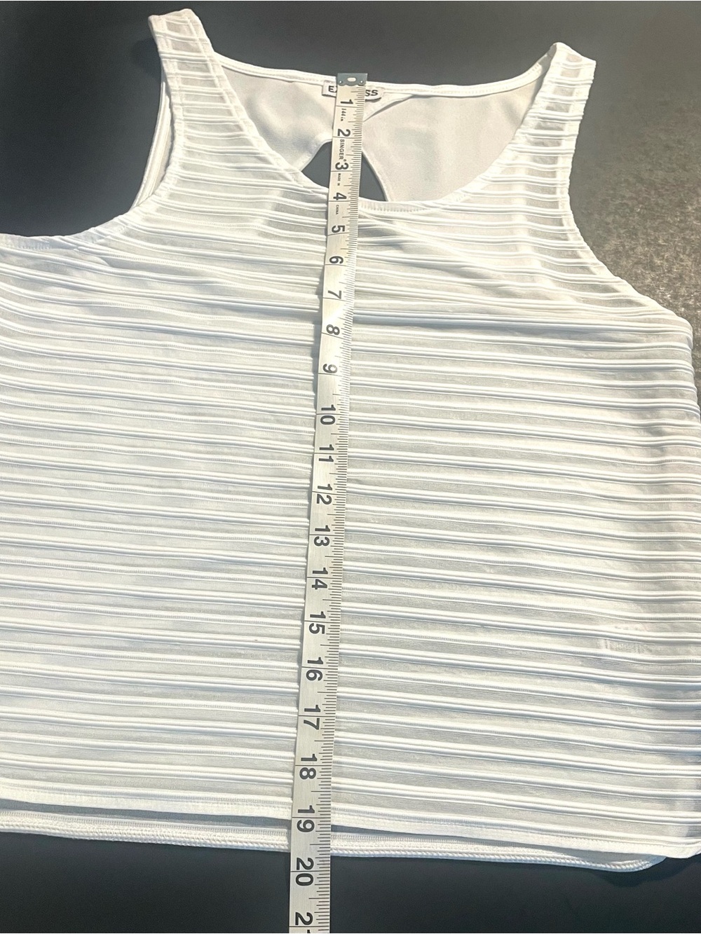 Express White Ribbed Keyhole Tank - Picture 10 of 12